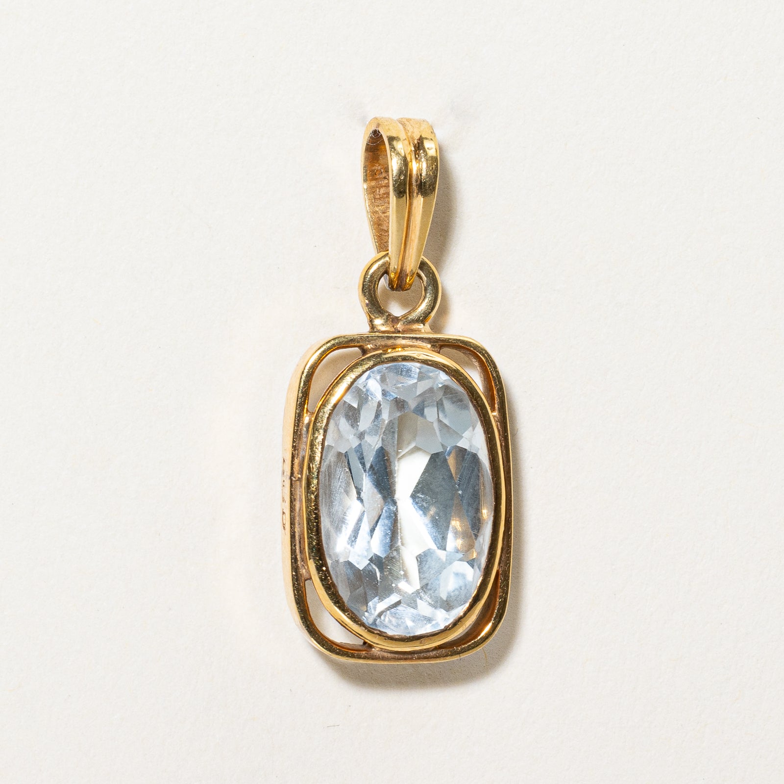 Bezel Set Oval Cut Topaz Pendant | 7.00ctw |