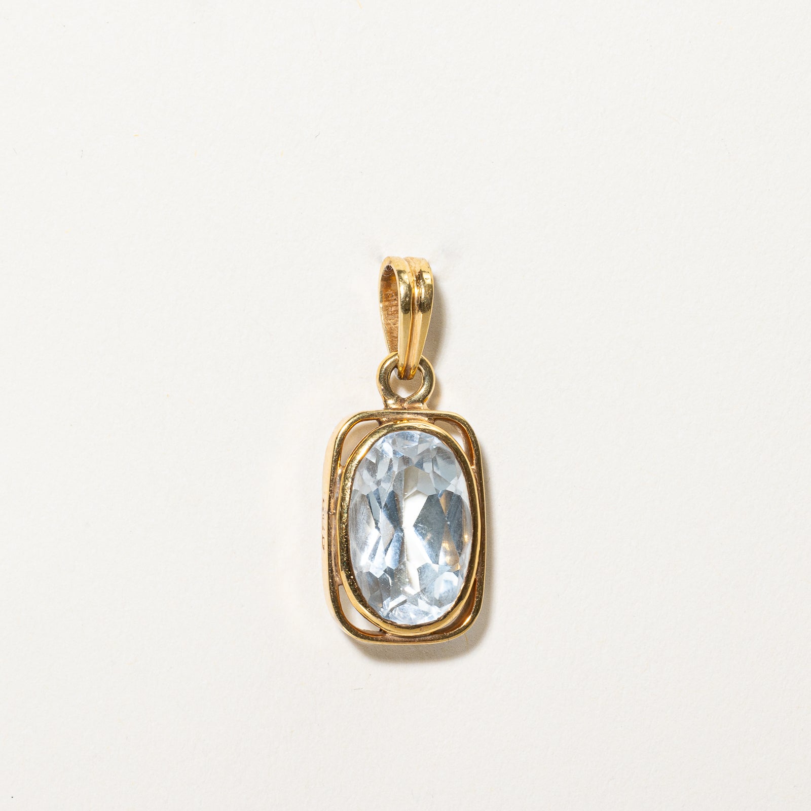 Bezel Set Oval Cut Topaz Pendant | 7.00ctw |