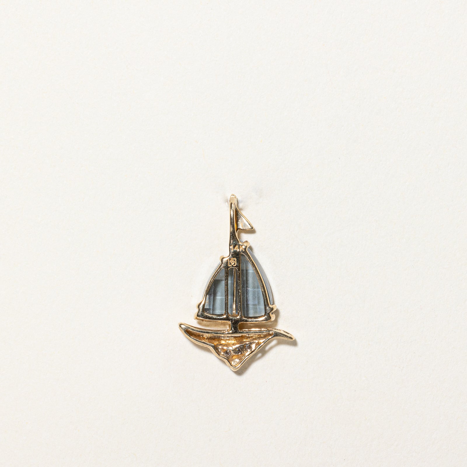 Smokey Quartz & Diamond Sailboat Pendant | 1.50ctw, 0.01ctw |