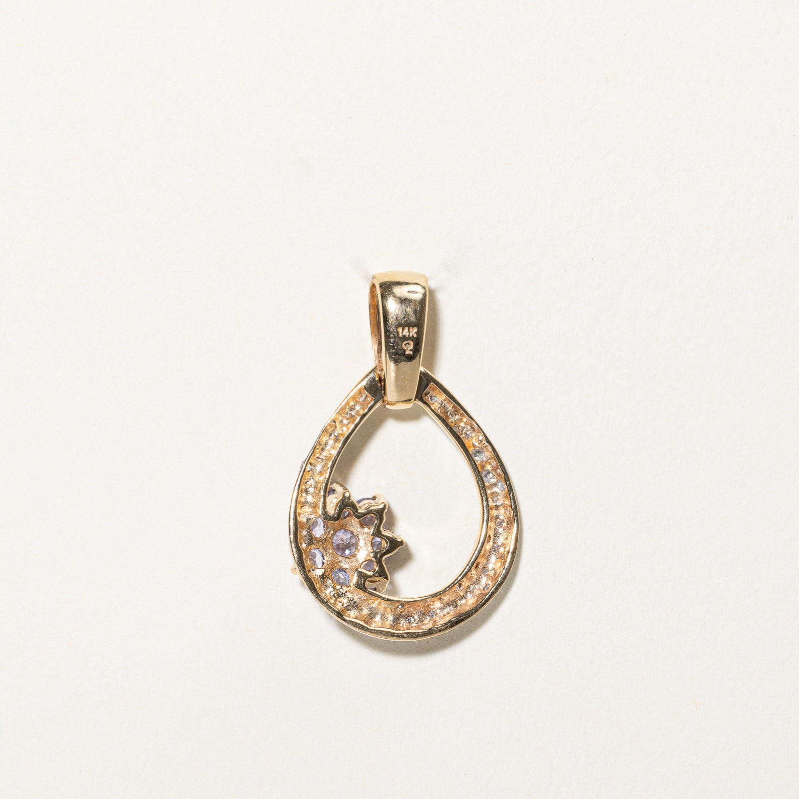 Tanzantie & Diamond Pear Shaped Pendant | 0.57ctw, 0.07ctw |