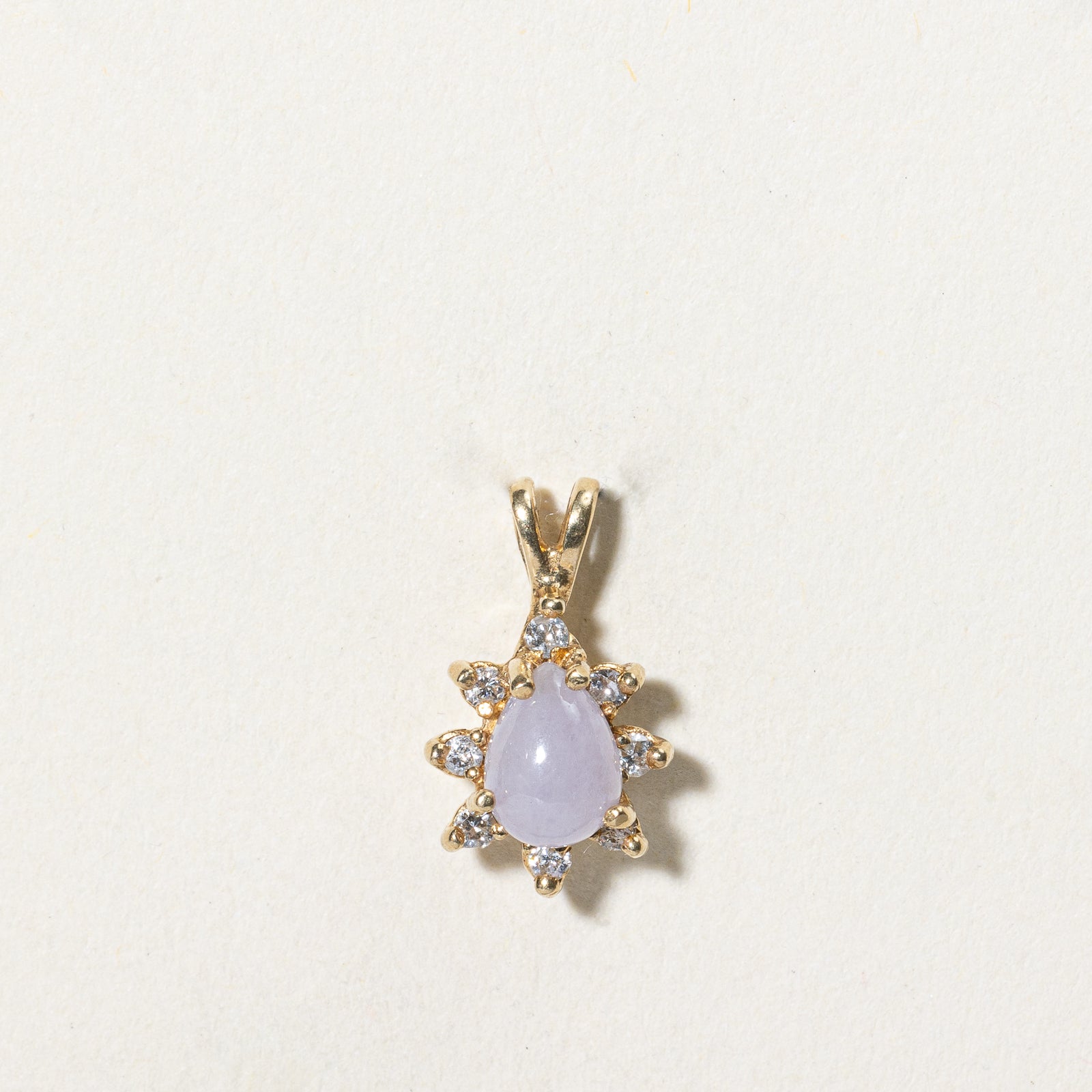 Jadeite & Diamond Petal Pendant | 0.10ct, 0.09ctw |