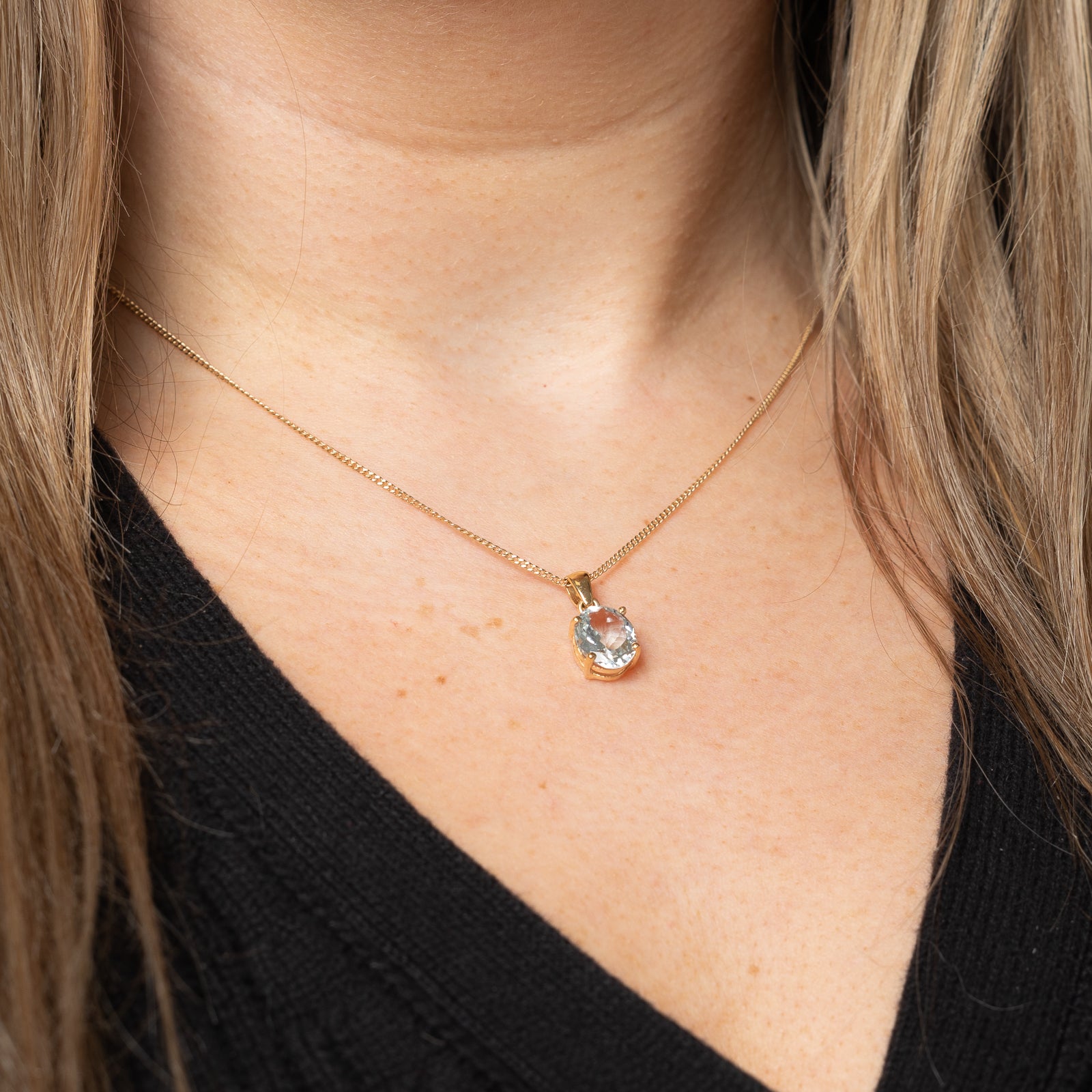 Oval Cut Aquamarine Pendant | 2.13ct |