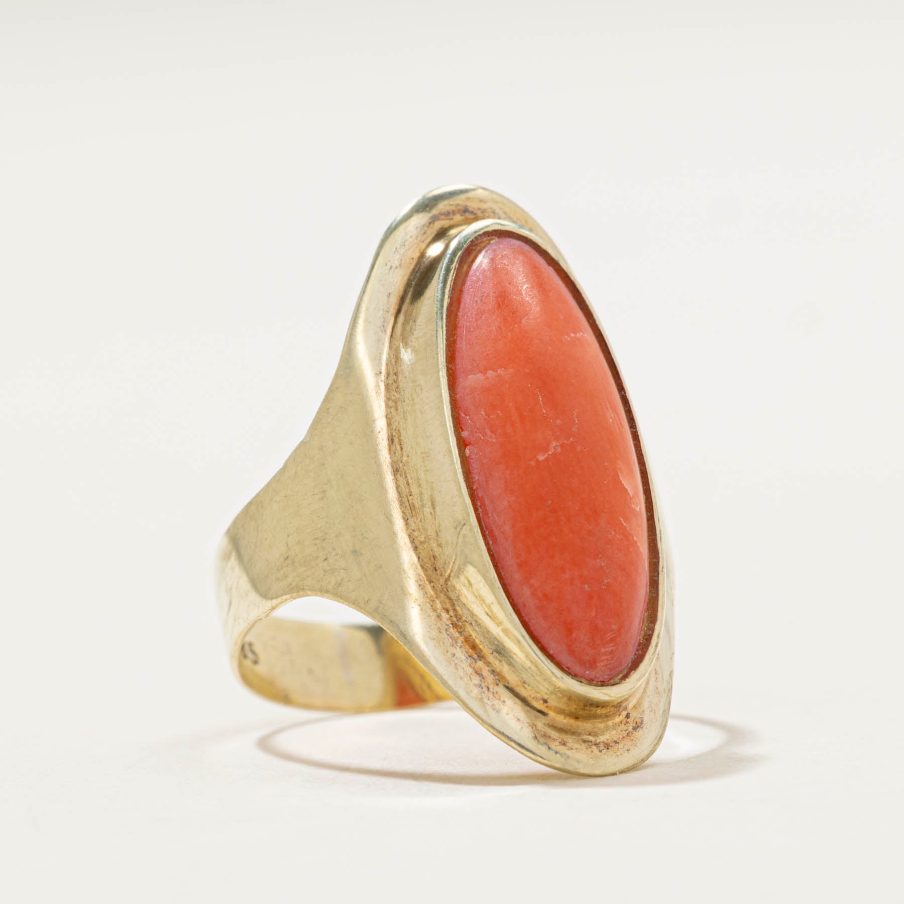 Bezel Set Coral Cocktail Ring | 3.00ct | SZ 5.25