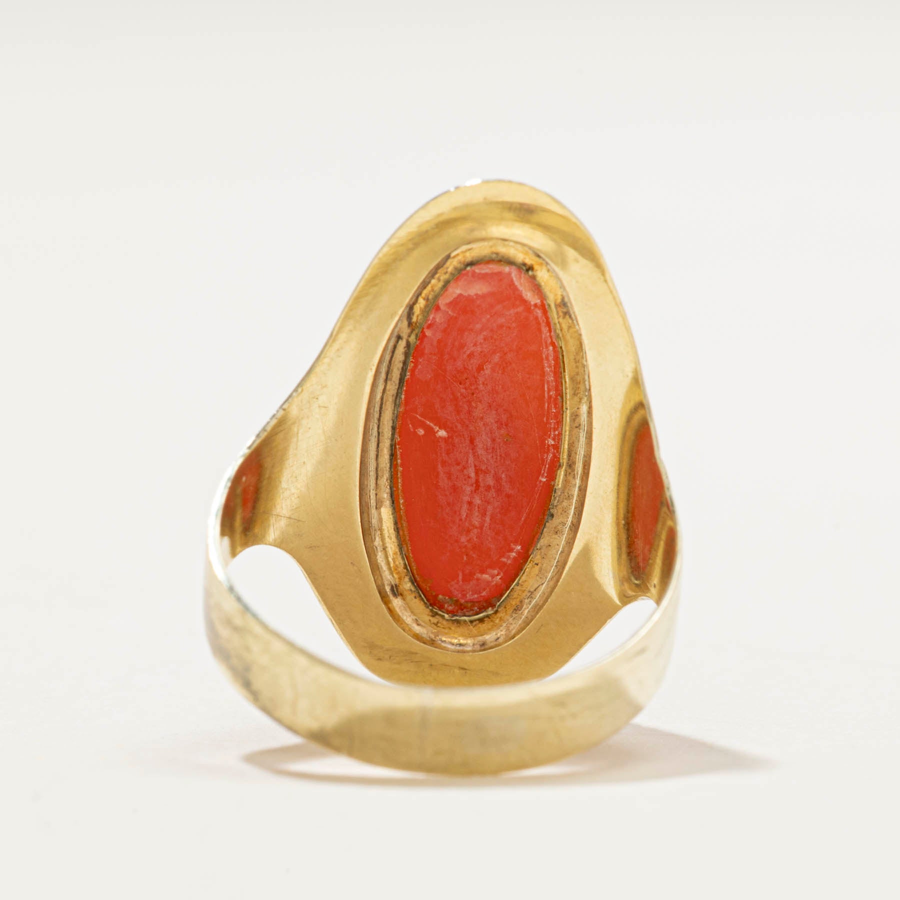 Bezel Set Coral Cocktail Ring | 3.00ct | SZ 5.25