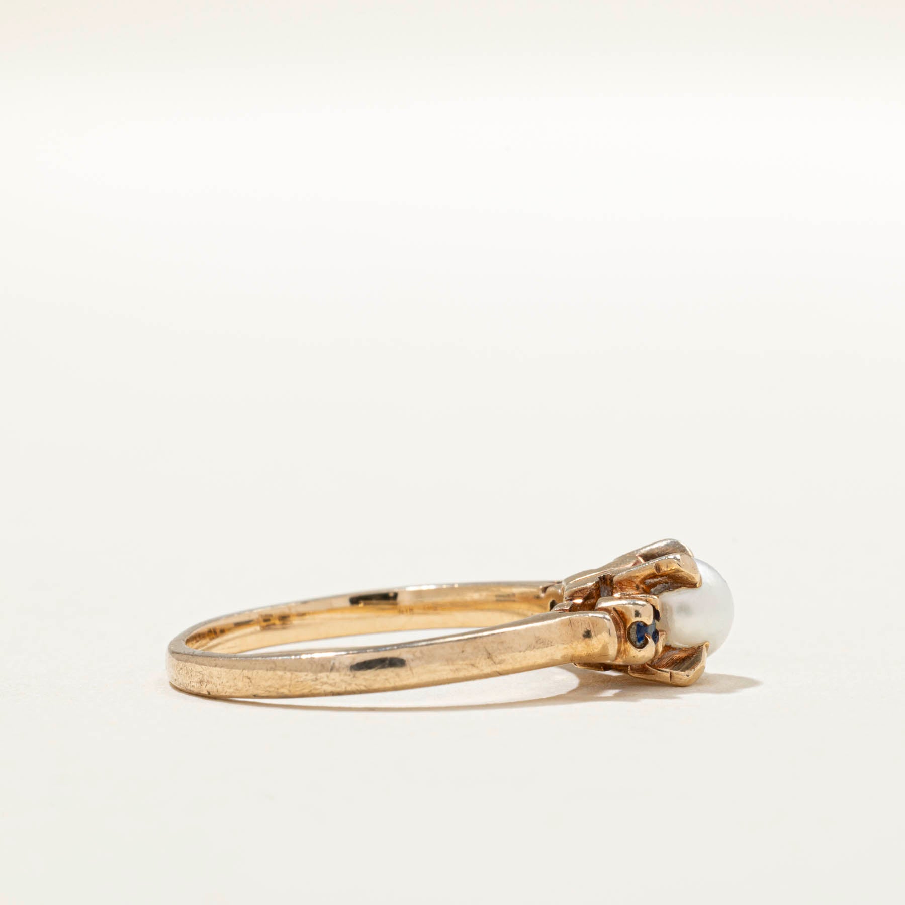 Pearl & Synthetic Spinel Ring | 0.06ctw | SZ 6