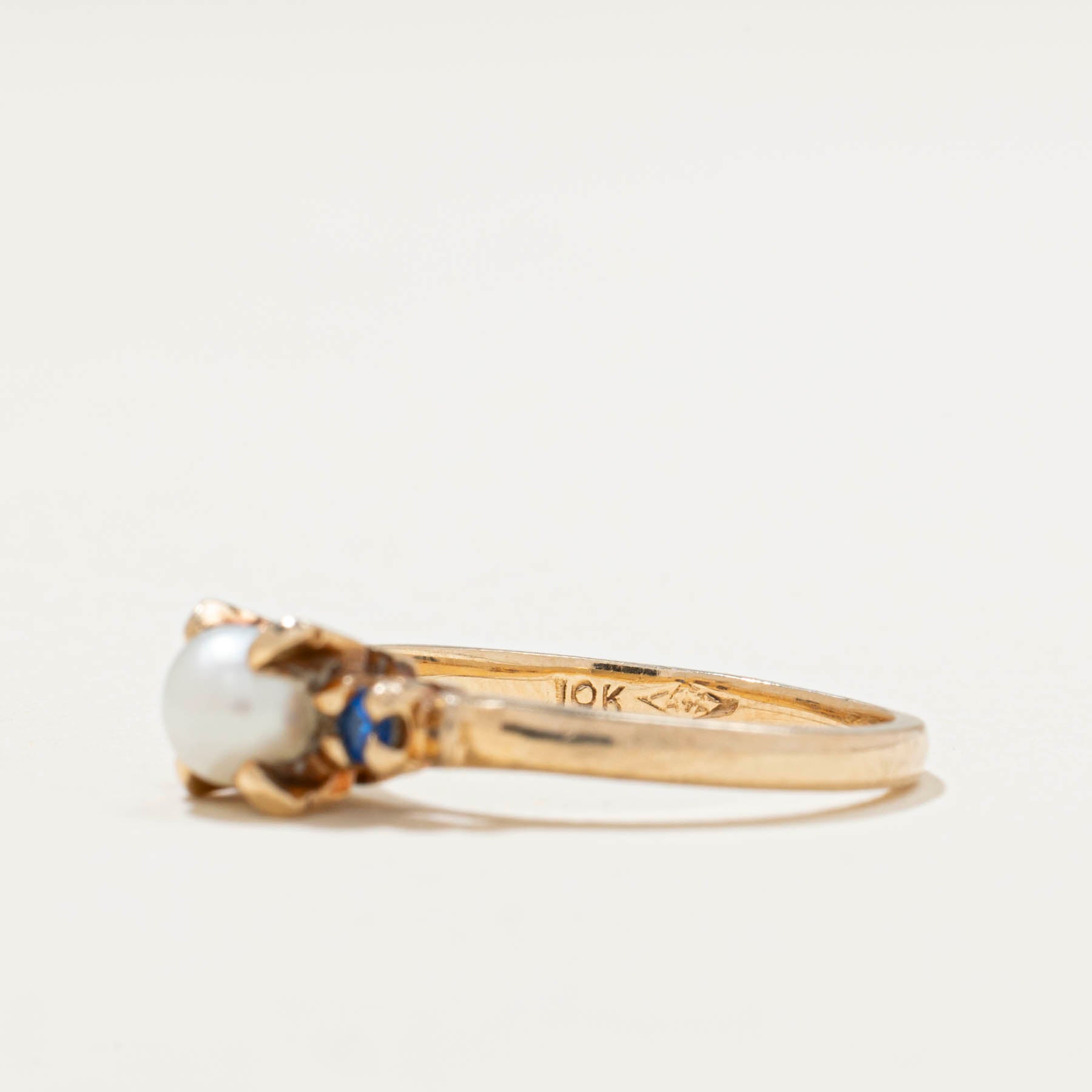 Pearl & Synthetic Spinel Ring | 0.06ctw | SZ 6