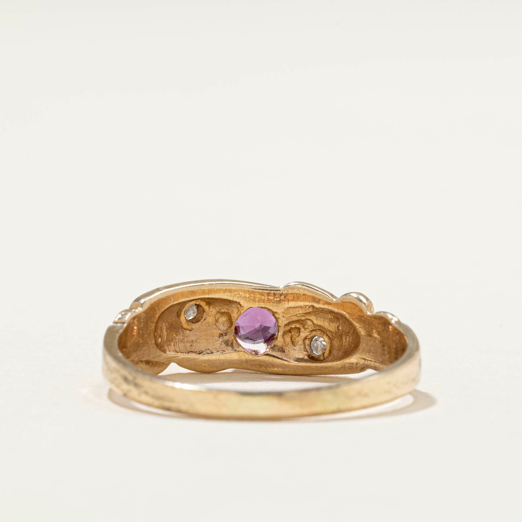 Ruby & Diamond Textured Ring | 0.16ct | 0.01ctw | SZ 7
