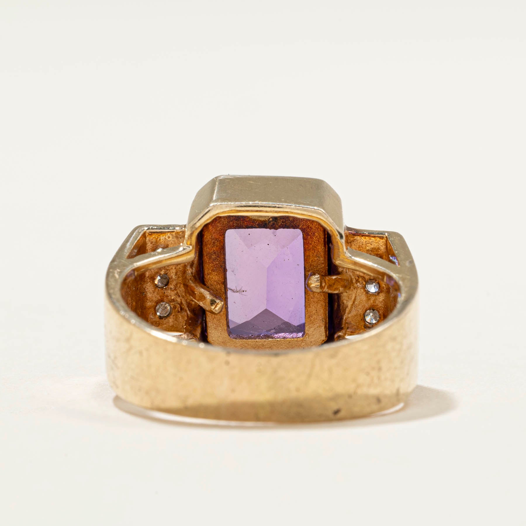 Synthetic Sapphire & Natural Diamond Cocktail Ring | 3.30ct | 0.08ctw | SZ 5.25