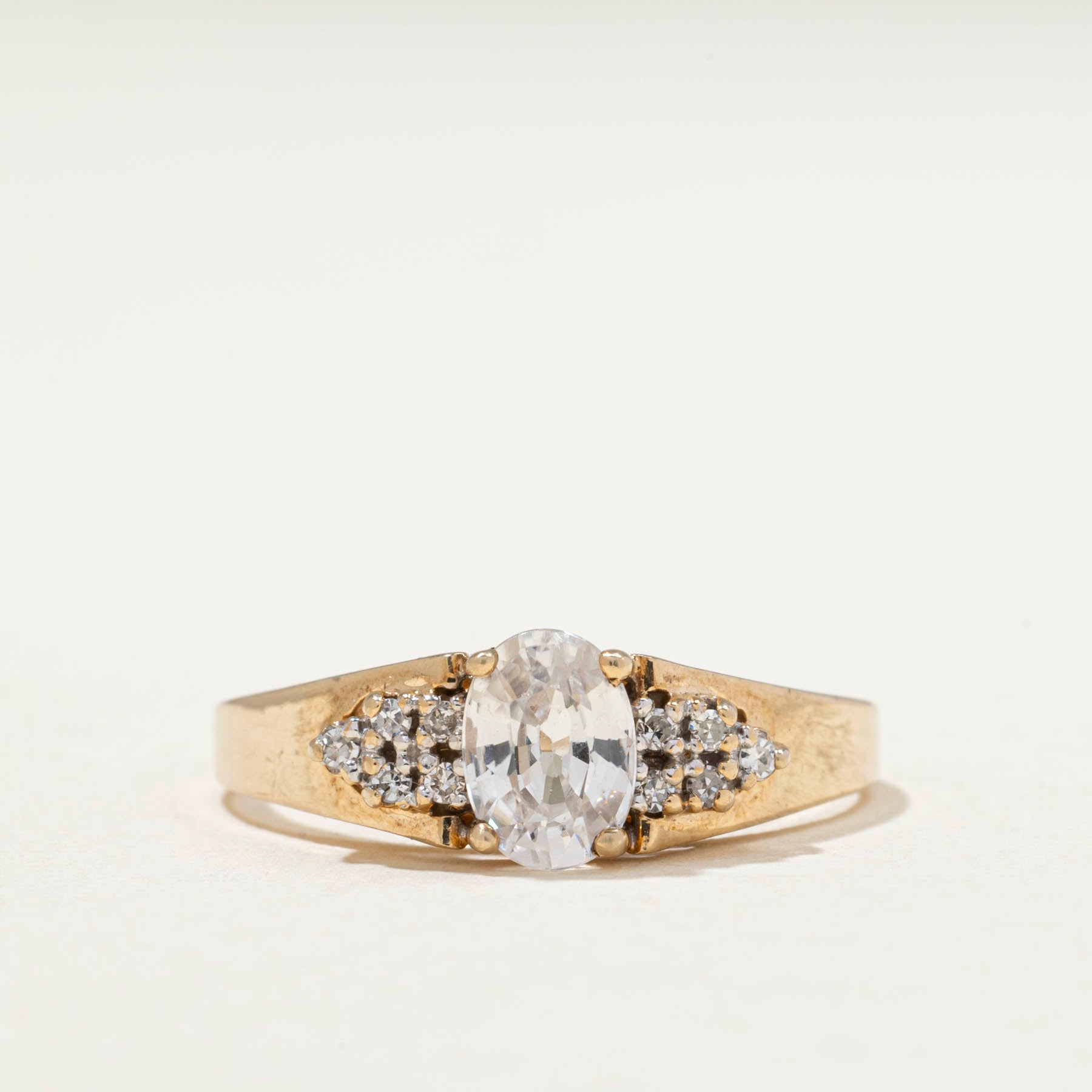 Zircon & Diamond Tapered Ring | 1.30ct | 0.06ctw | SZ 9