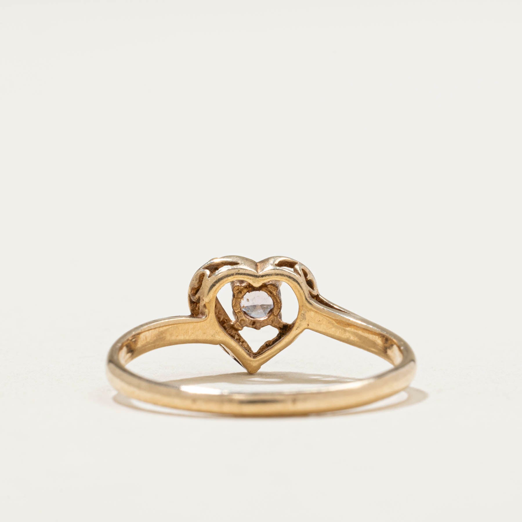 Amethyst & Diamond Heart Ring | 0.005ct | 0.10ct | SZ 5.25