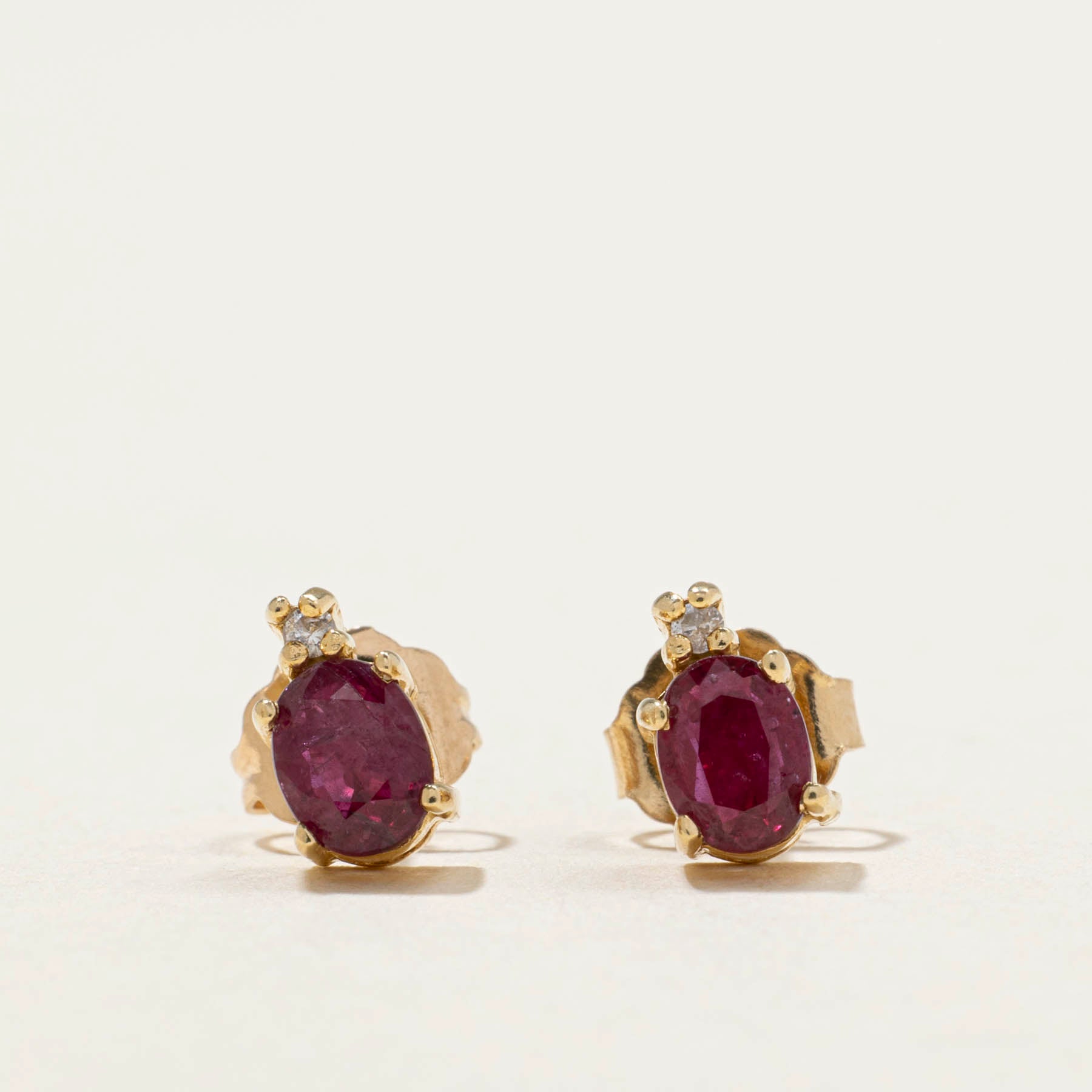 Ruby & Diamond Stud Earrings | 0.01ctw | 0.72ctw