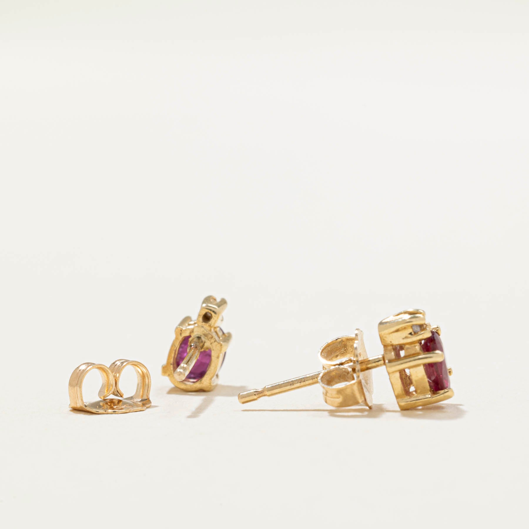 Ruby & Diamond Stud Earrings | 0.01ctw | 0.72ctw