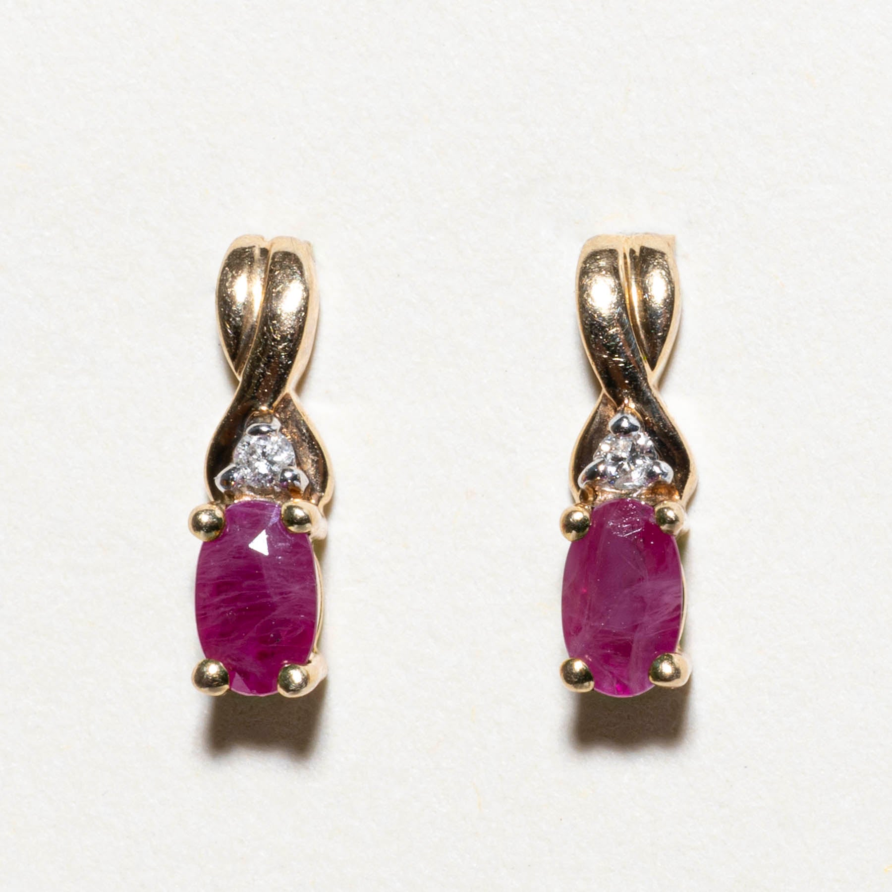 Ruby & Diamond Stud Earrings | 0.36ctw | 0.03ctw |