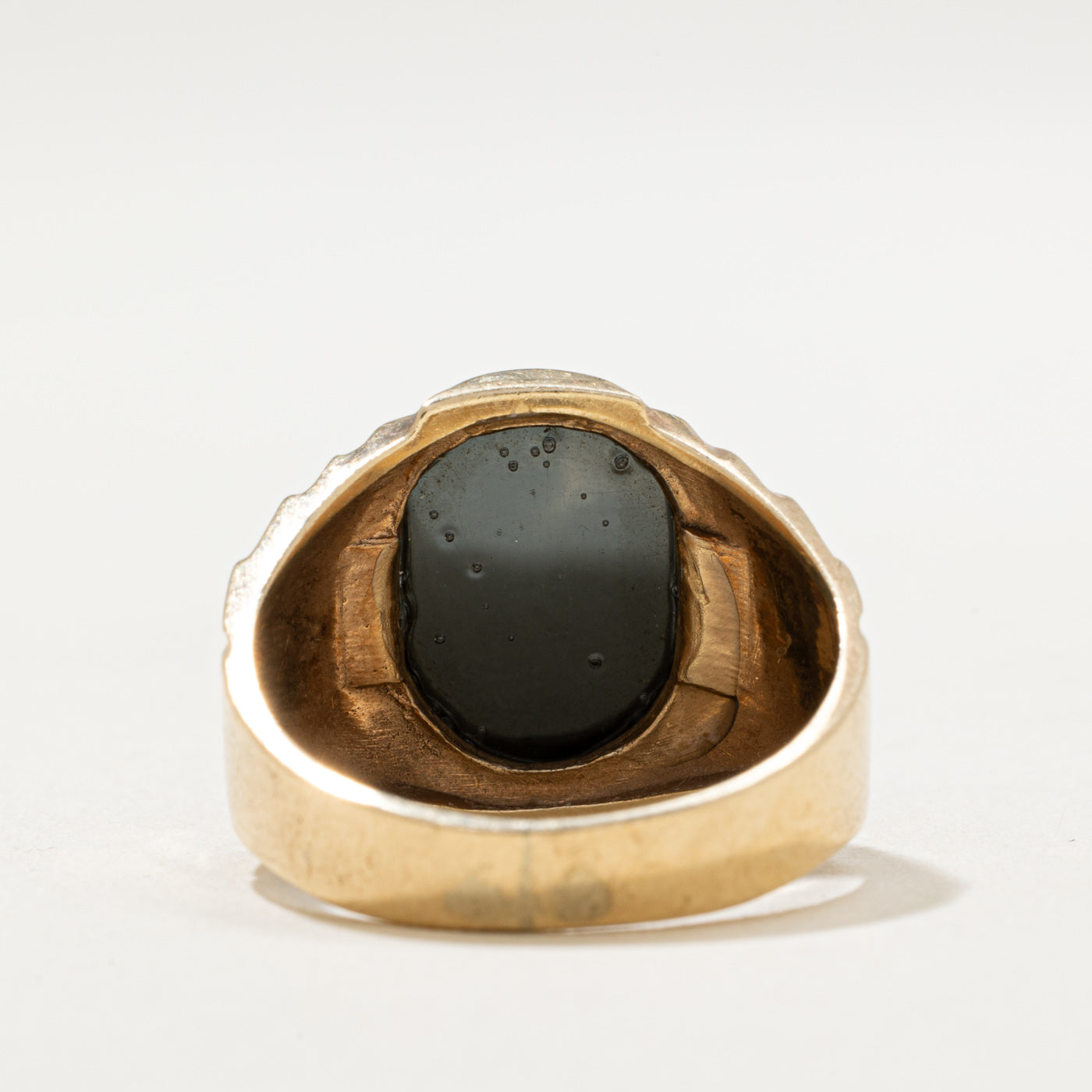 10K Intaglio Hematite Signet Ring | 5.00ct | SZ 8