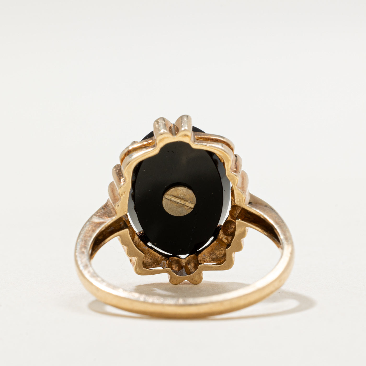 10K Onyx 'N' Initial Ring | 2.50ct | SZ 6.5