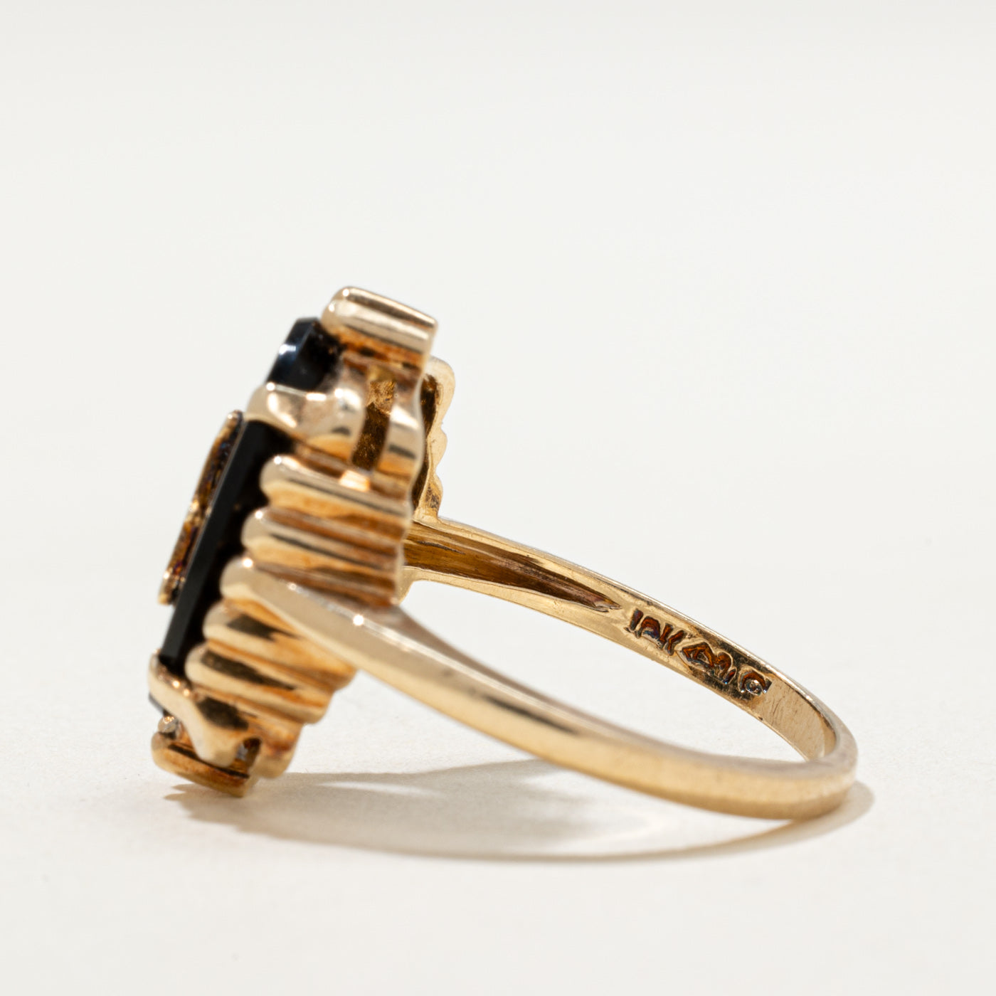 10K Onyx 'N' Initial Ring | 2.50ct | SZ 6.5