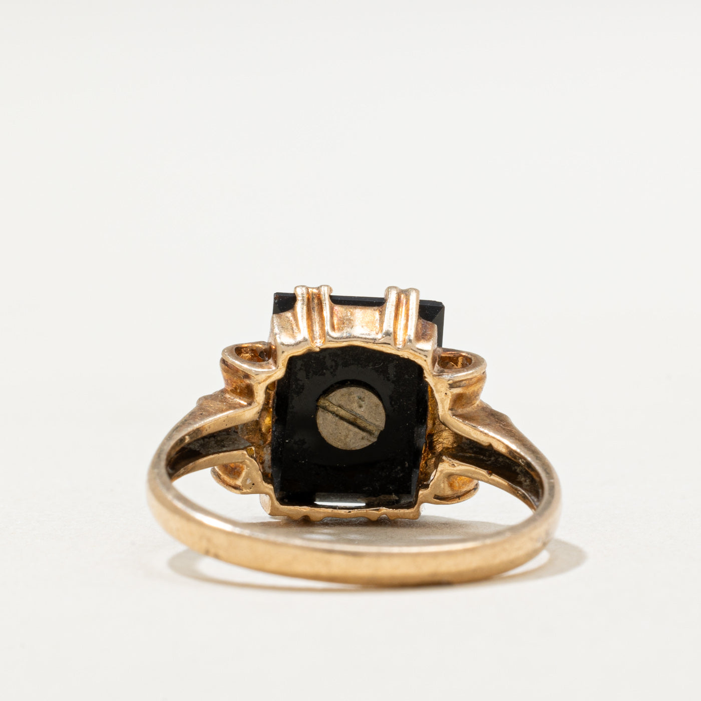 10K Onyx 'D' Initial Ring | 1.20ct | SZ 5.5