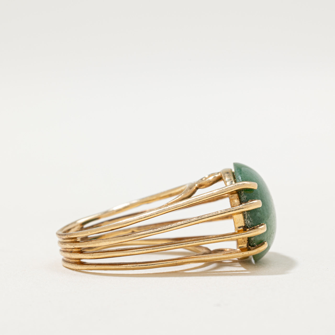 Vintage 14K Gold Aventurine Quartz Cocktail Ring | 7.20ct | SZ 6.5