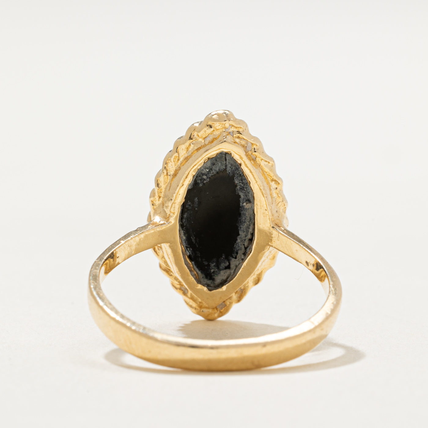 14K Marquise Shaped Onyx Ring | 1.40ct | SZ 6