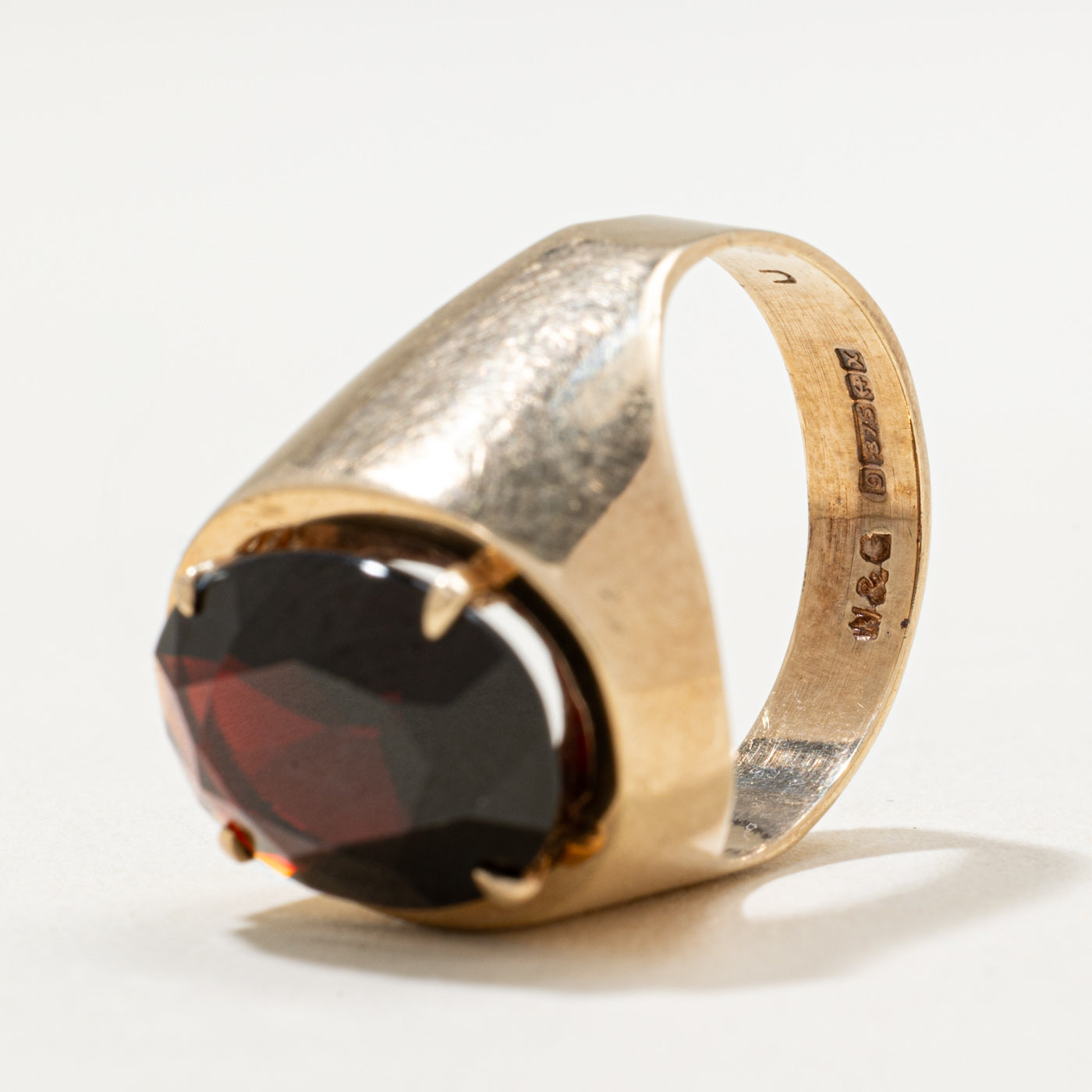 1972 Birmingham 9K Garnet Cocktail Ring | 4.00ct | SZ 6.75