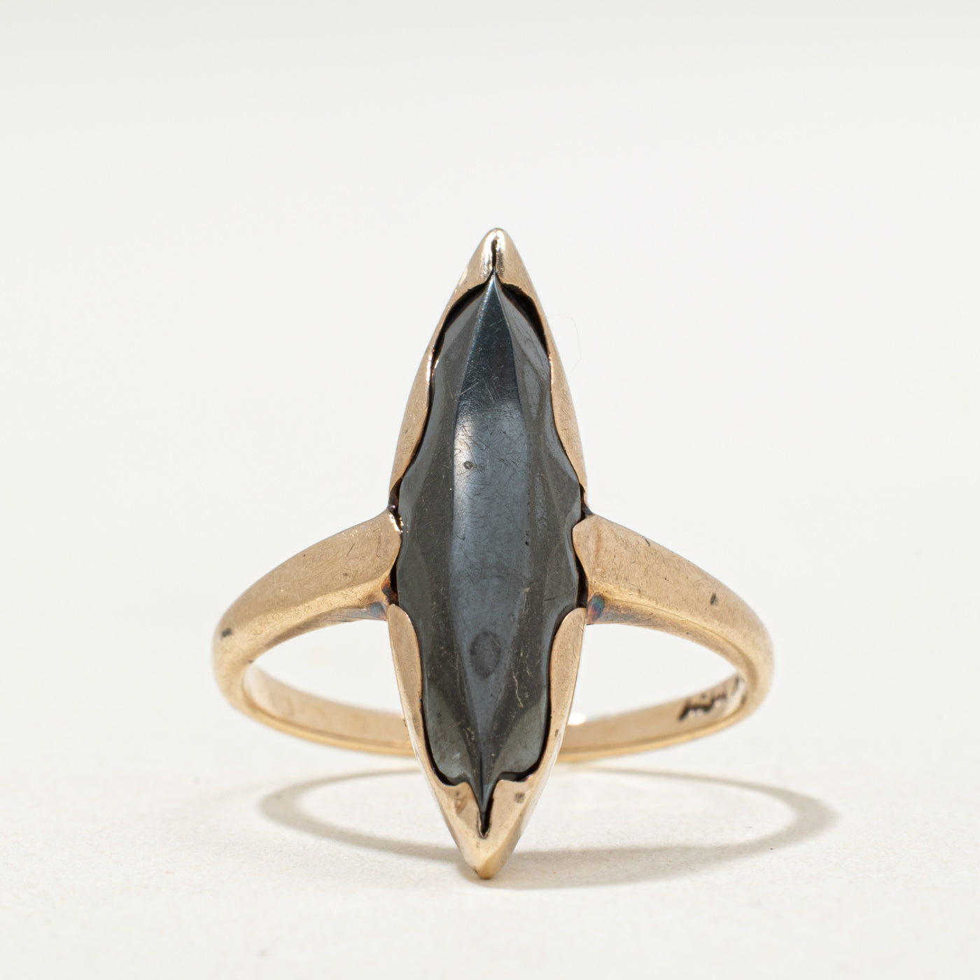 10K Marquise Cut Hematite Cocktail Ring | 1.80ct | SZ 5.75