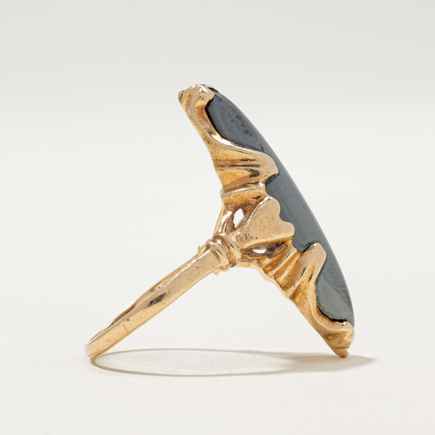 10K Hematite Navette Ring | 8.00ct | SZ 5.5