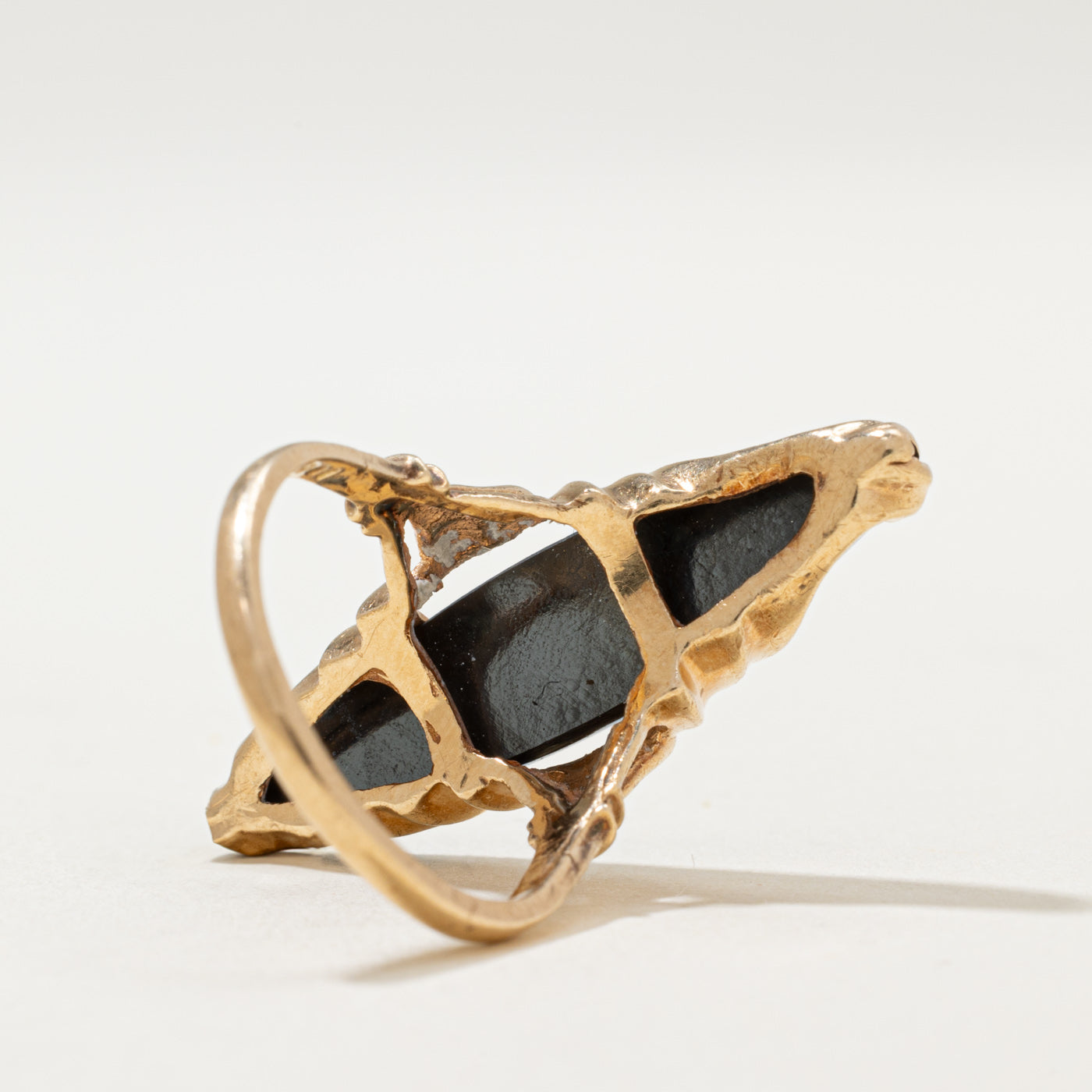 10K Hematite Navette Ring | 8.00ct | SZ 5.5