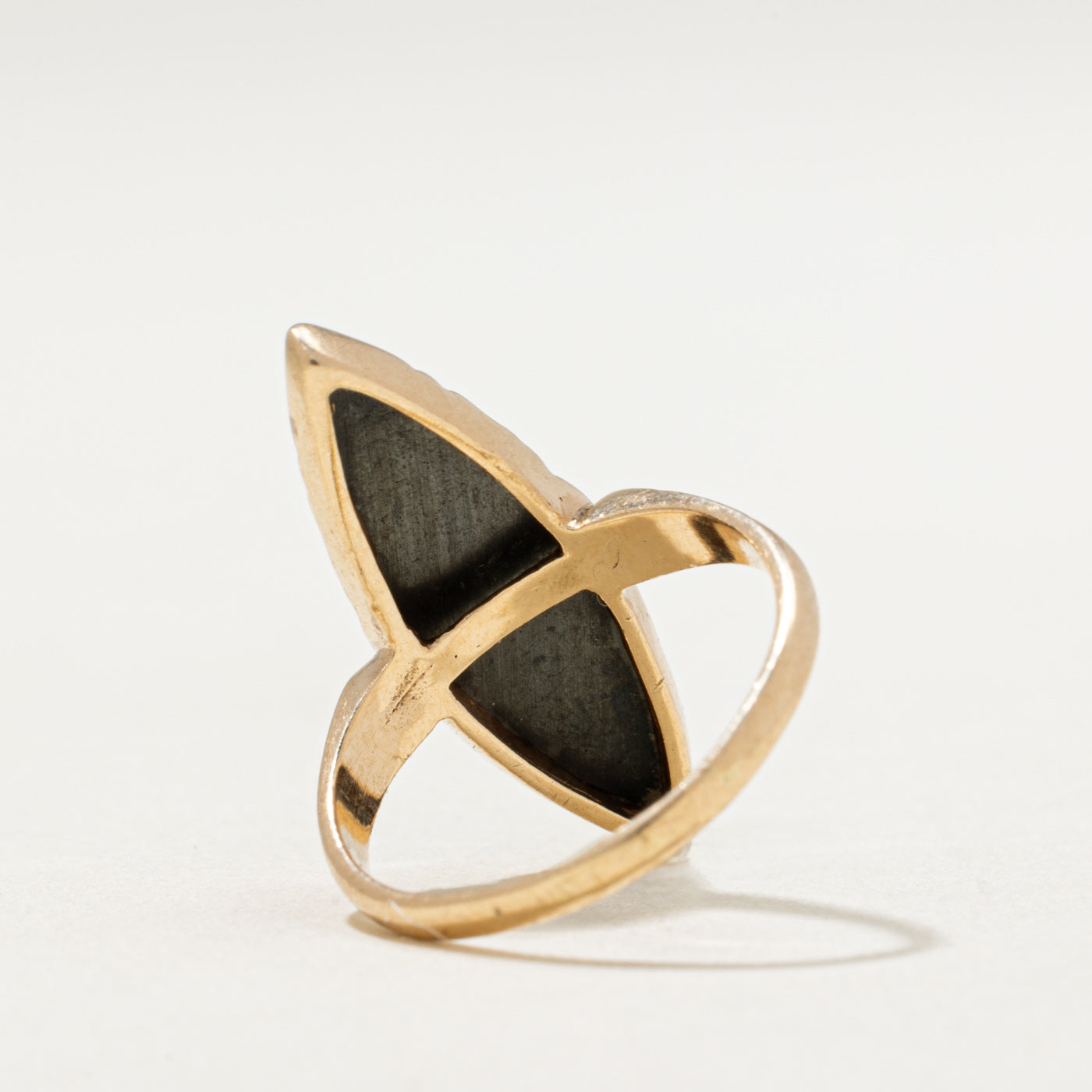 10K Hematite Navette Ring | 2.60ct | SZ 3.75