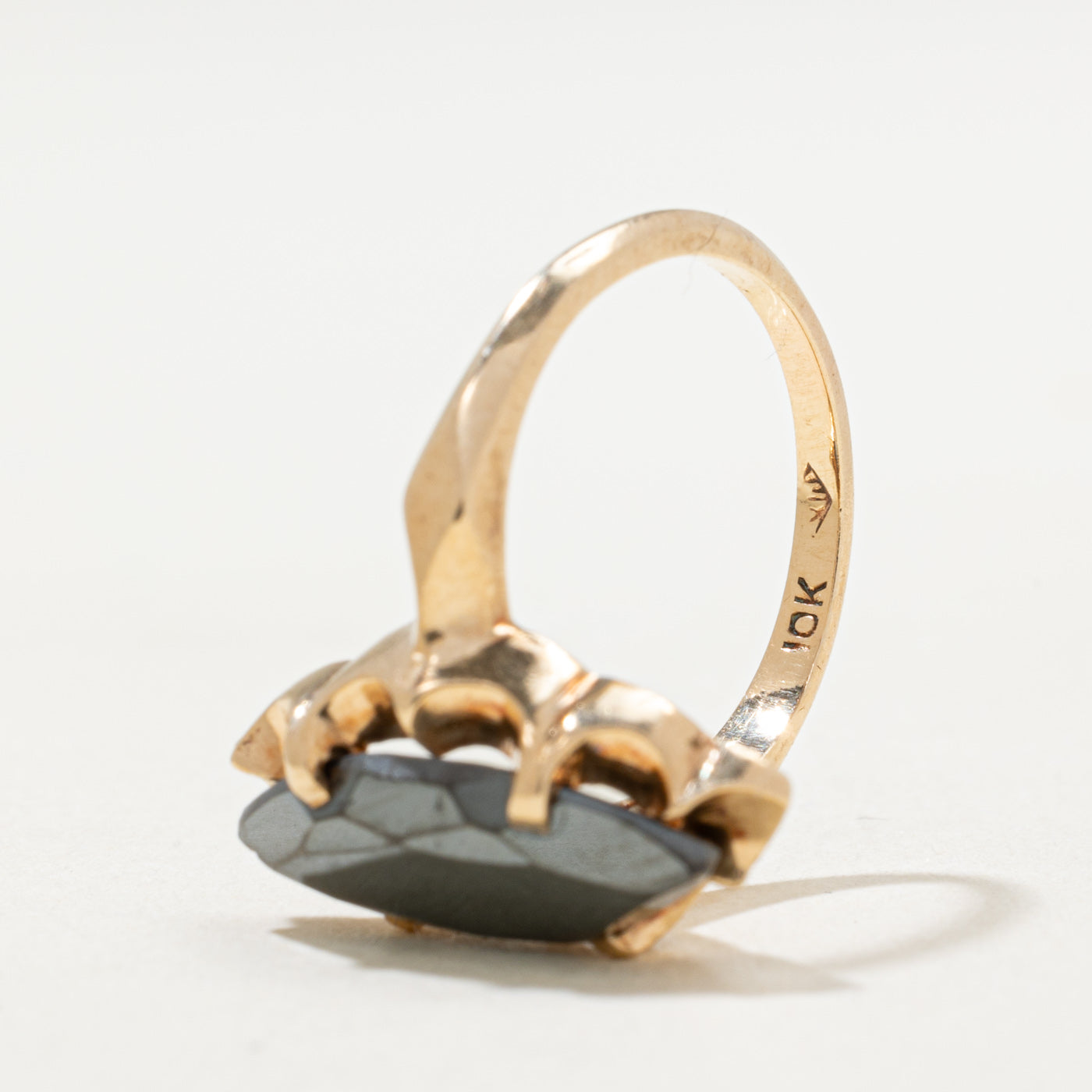 10K Marquise Cut Hematite Ring | 1.90ct | SZ 4