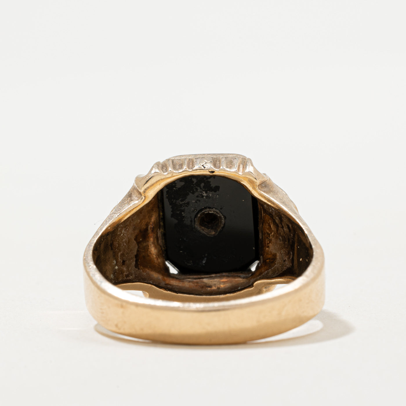 10K Onyx 'S' Initial Ring | 2.00ct | SZ 10