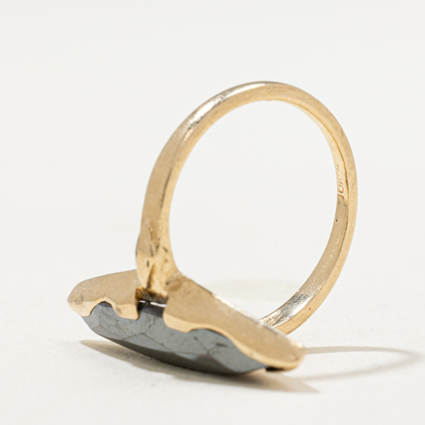 10K Hematite Navette Ring | 3.00ct | SZ 4.5