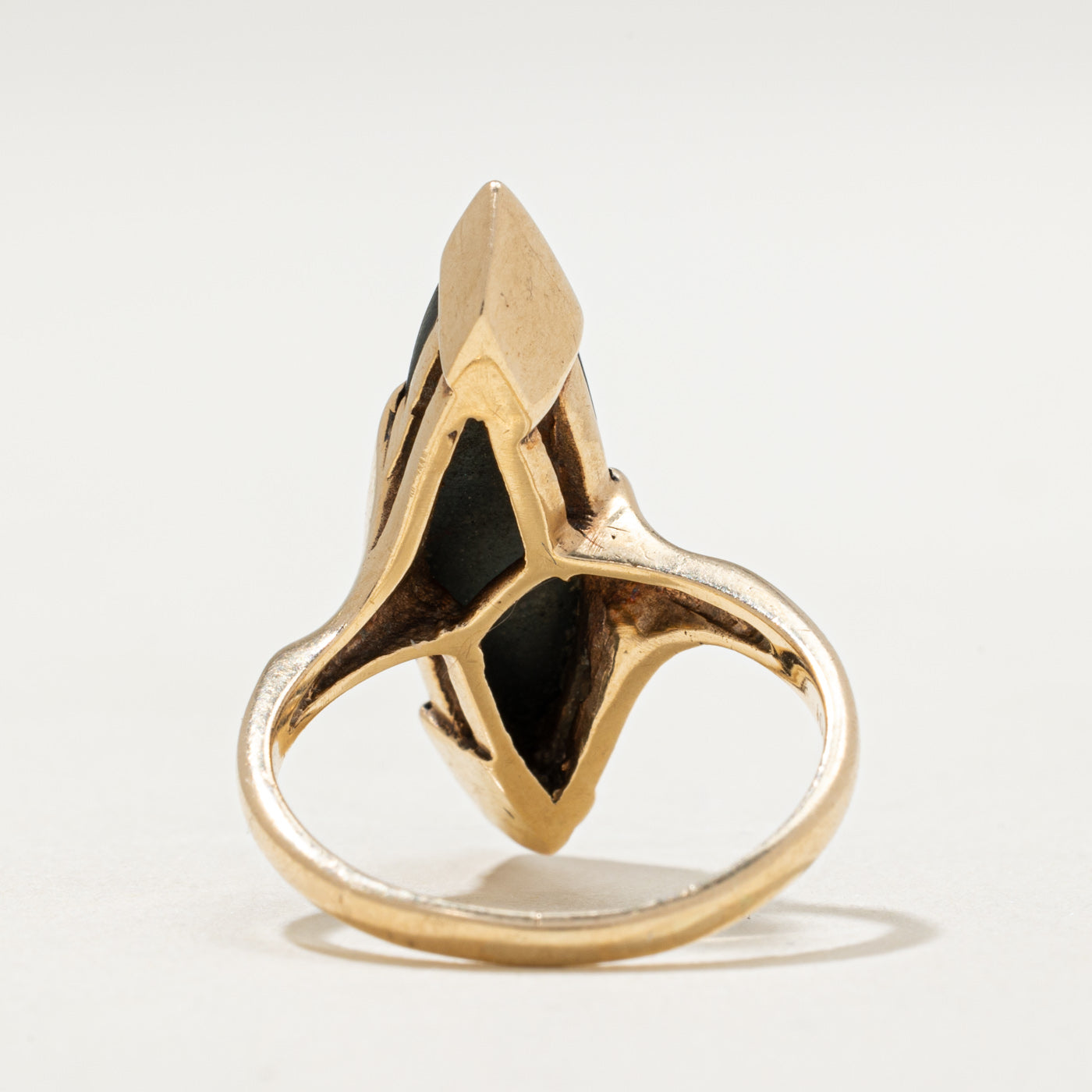 10K Hematite Navette Ring | 4.00ct | SZ 5.5