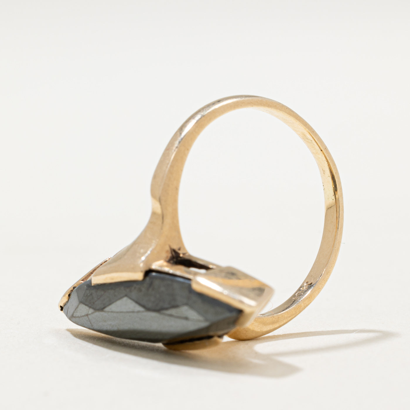 10K Hematite Navette Ring | 4.00ct | SZ 5.5