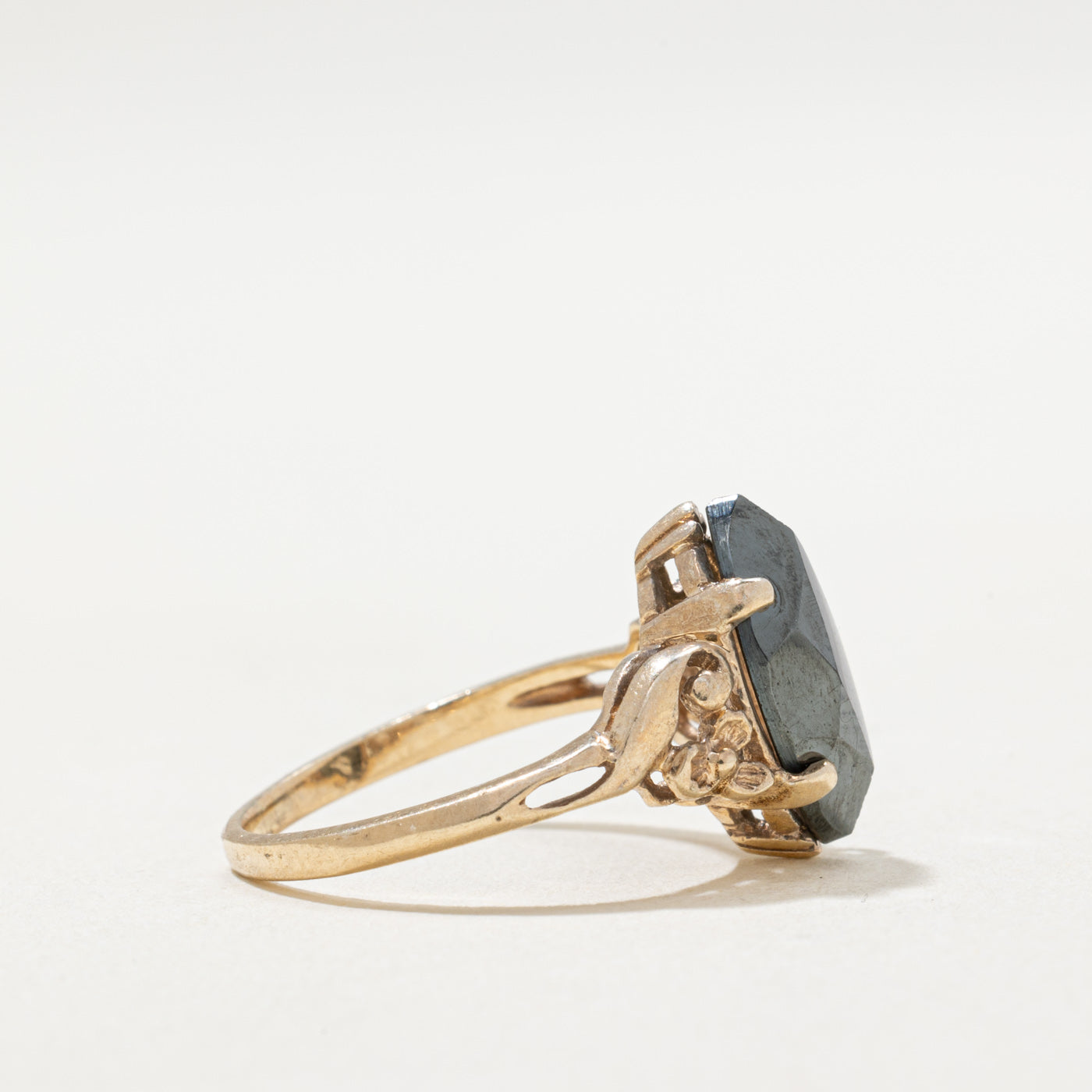 10K Marquise Cut Hematite Ring | 1.50ct | SZ 3.5