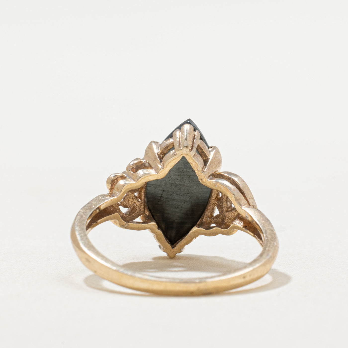 10K Marquise Cut Hematite Ring | 1.50ct | SZ 3.5