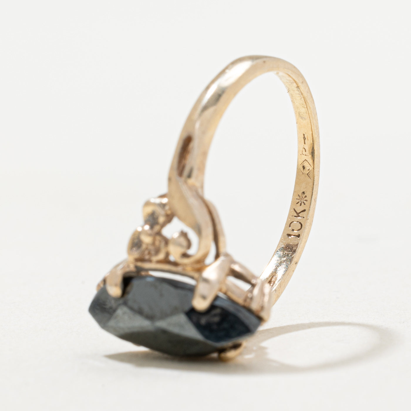 10K Marquise Cut Hematite Ring | 1.50ct | SZ 3.5