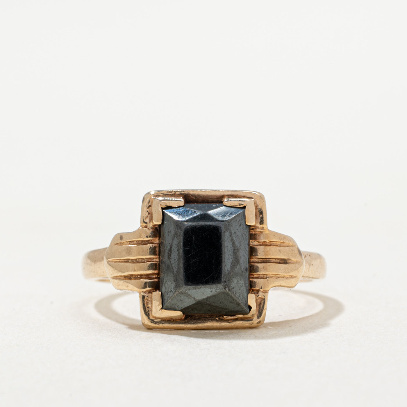Vintage Canadian Hematite Textured Ring | 1.60ct | SZ 5.75