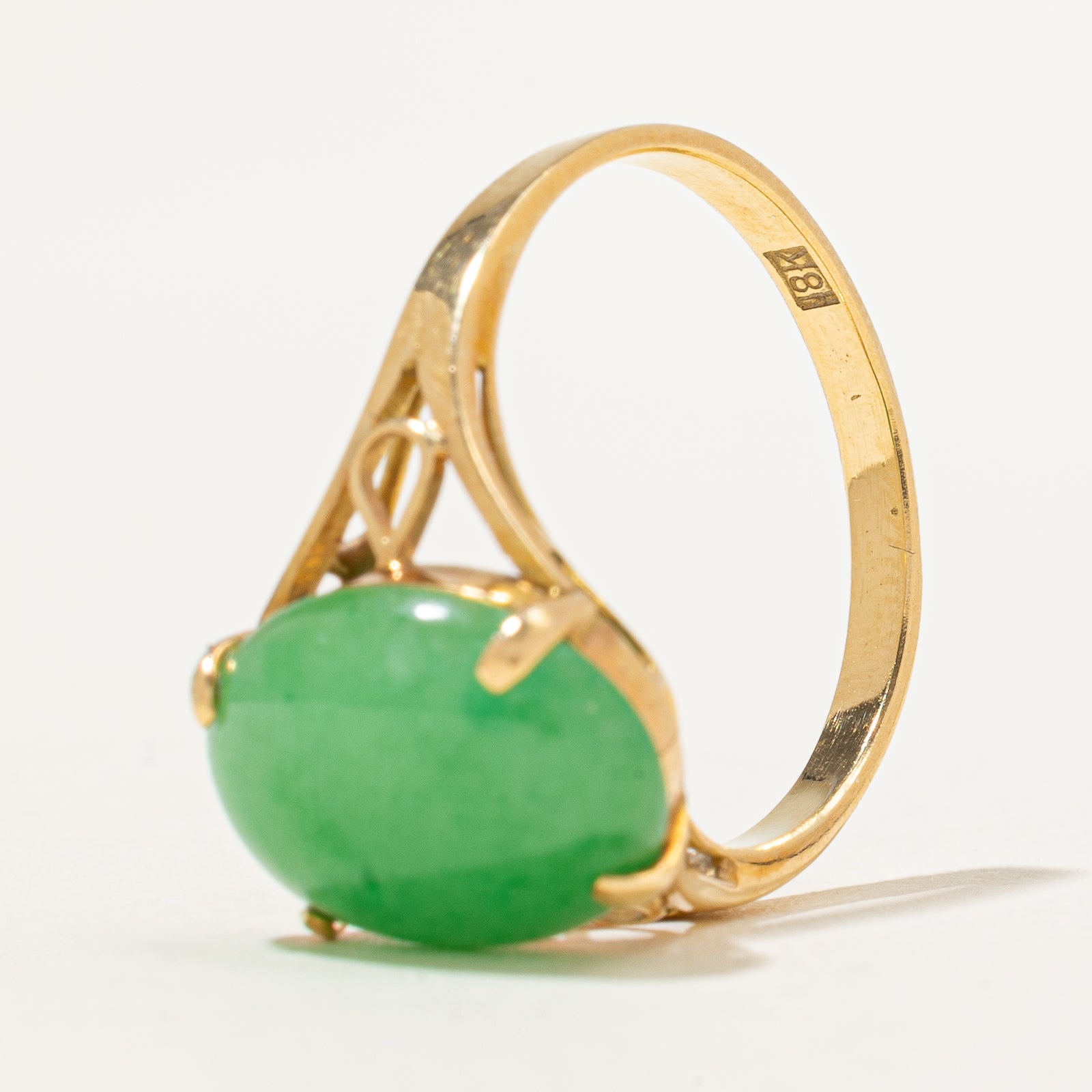 Oval Cabochon Jade Ring | 4.00ct | SZ 6.75