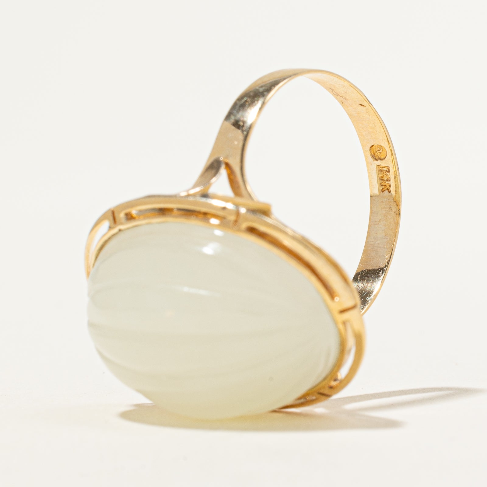 Oval Cabochon Jadeite Cocktail Ring | 20.00ct | SZ 8.25