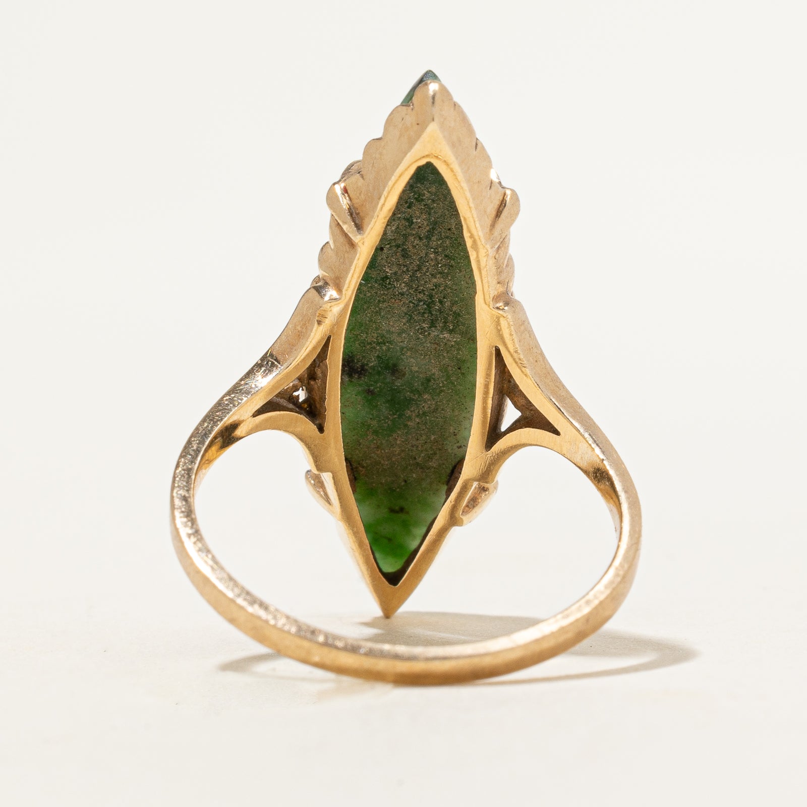 Nephrite Jade Navette Ring | 4.50ct | SZ 6.5