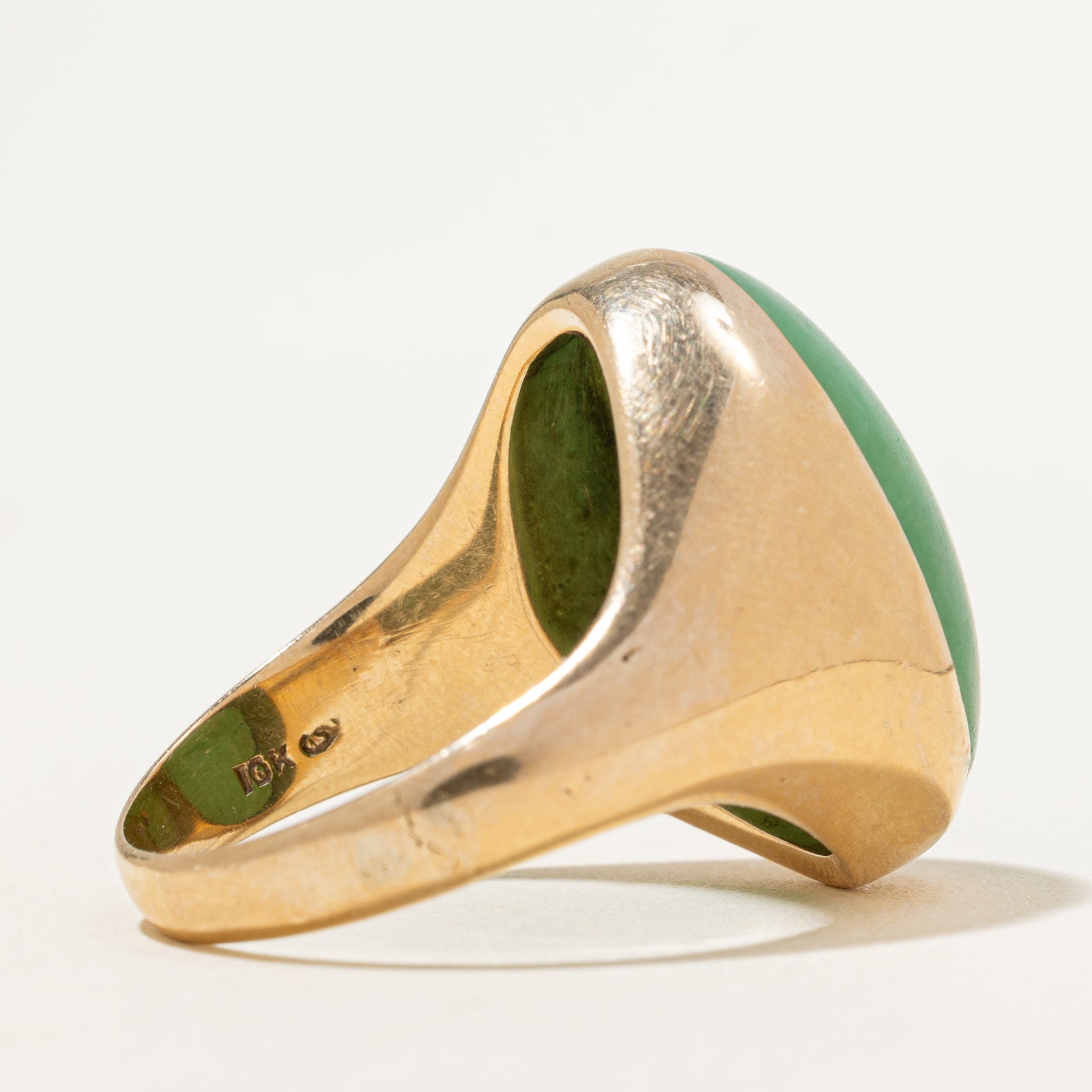 Oval Cabochon Jade Cocktail Ring | 15.00ct | SZ 8.25