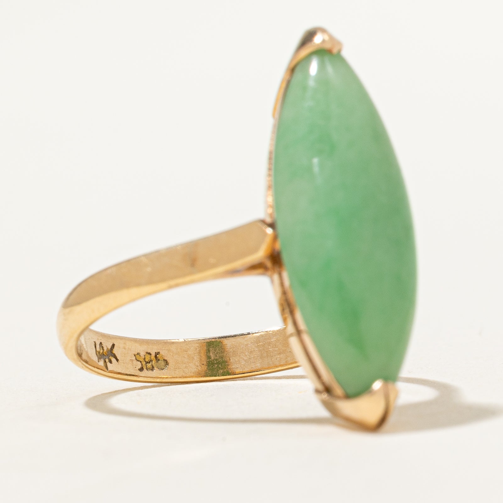 Marquise Cabochon Jade Ring | 4.00ct | SZ 6.25