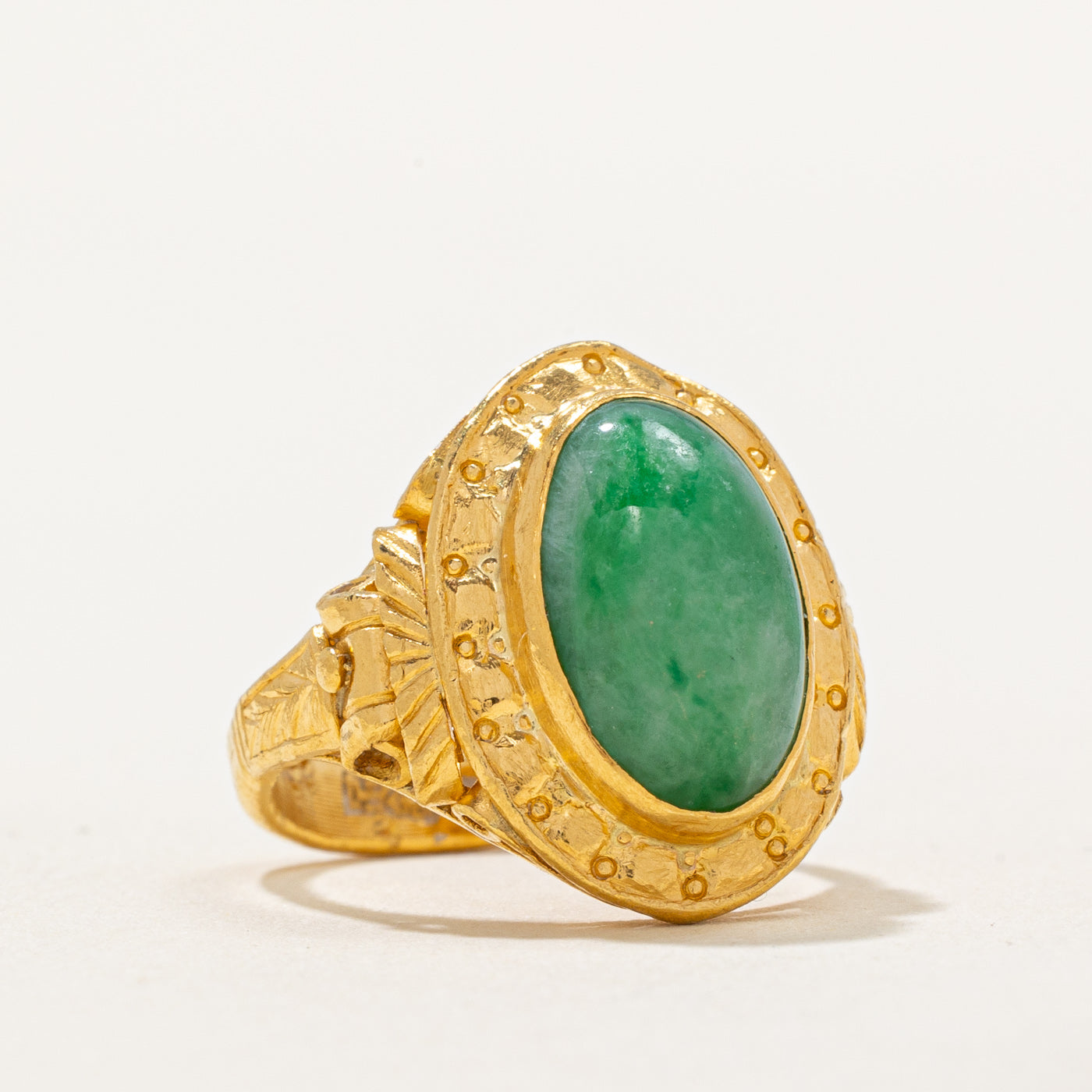 Single Stone Treated Jade Cocktail Ring | 3.60ct | SZ 4.5