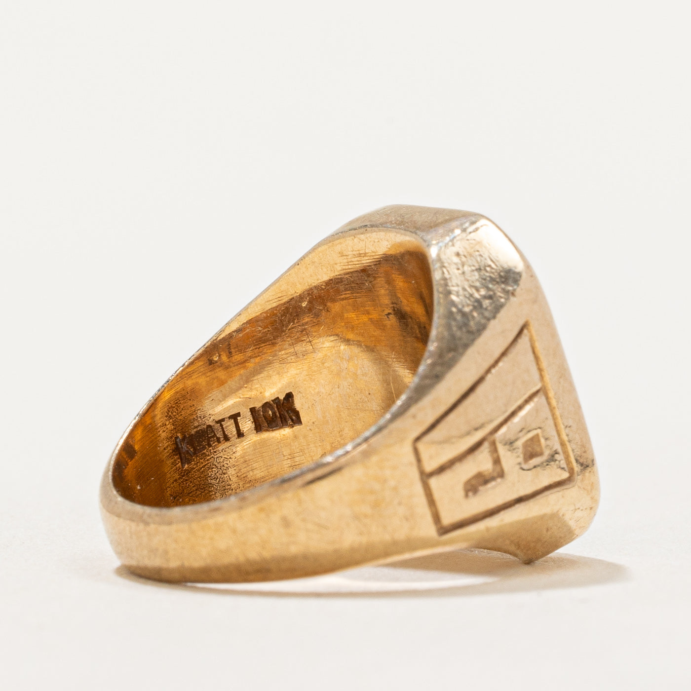 Engraved Chalcedony Signet Ring | 2.00ct | SZ 2.5