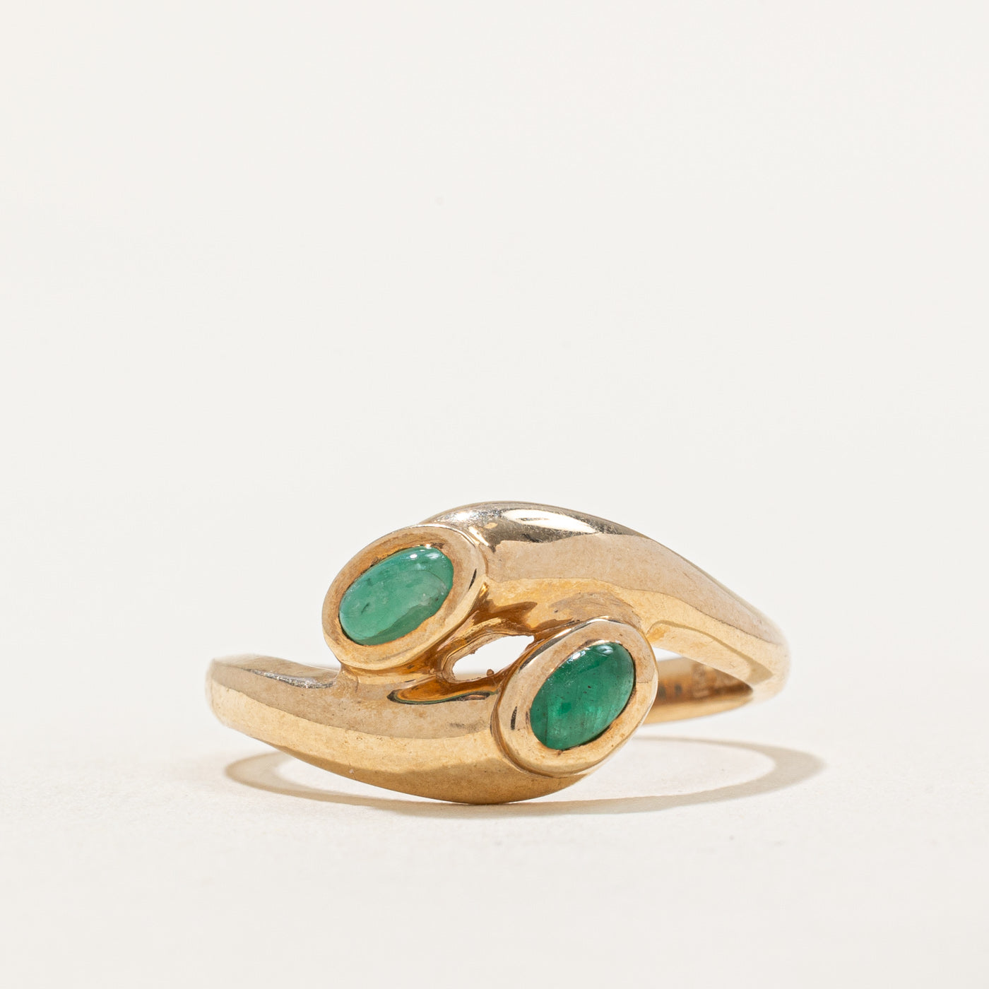 Bague double en jade sertie de deux pierres | 0,50 ct | Taille 9