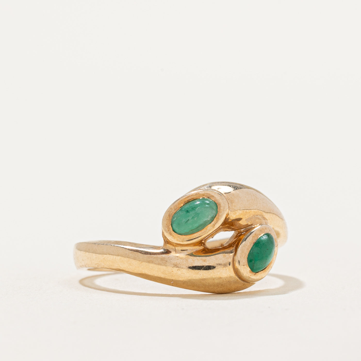 Bague double en jade sertie de deux pierres | 0,50 ct | Taille 9