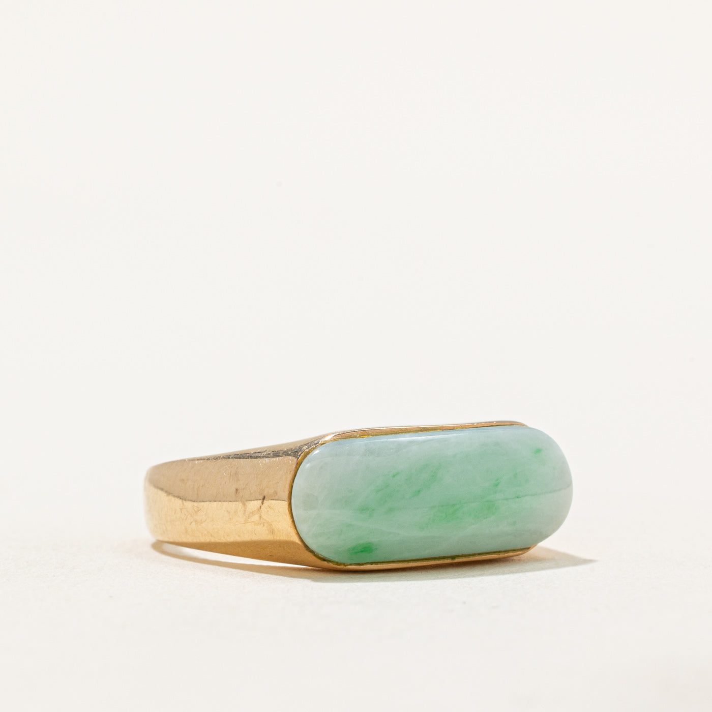 East West Cabochon Jade Ring | 3.80ct | SZ 8.75