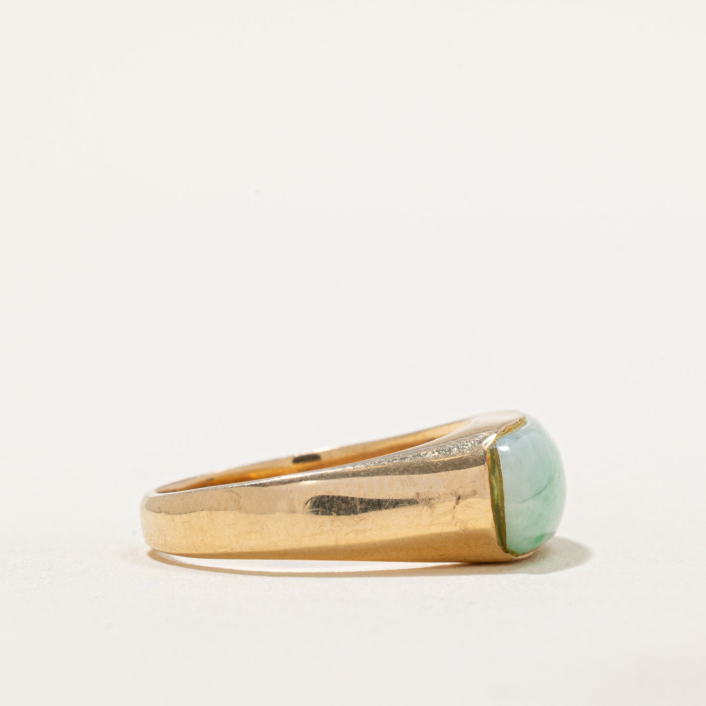 East West Cabochon Jade Ring | 3.80ct | SZ 8.75