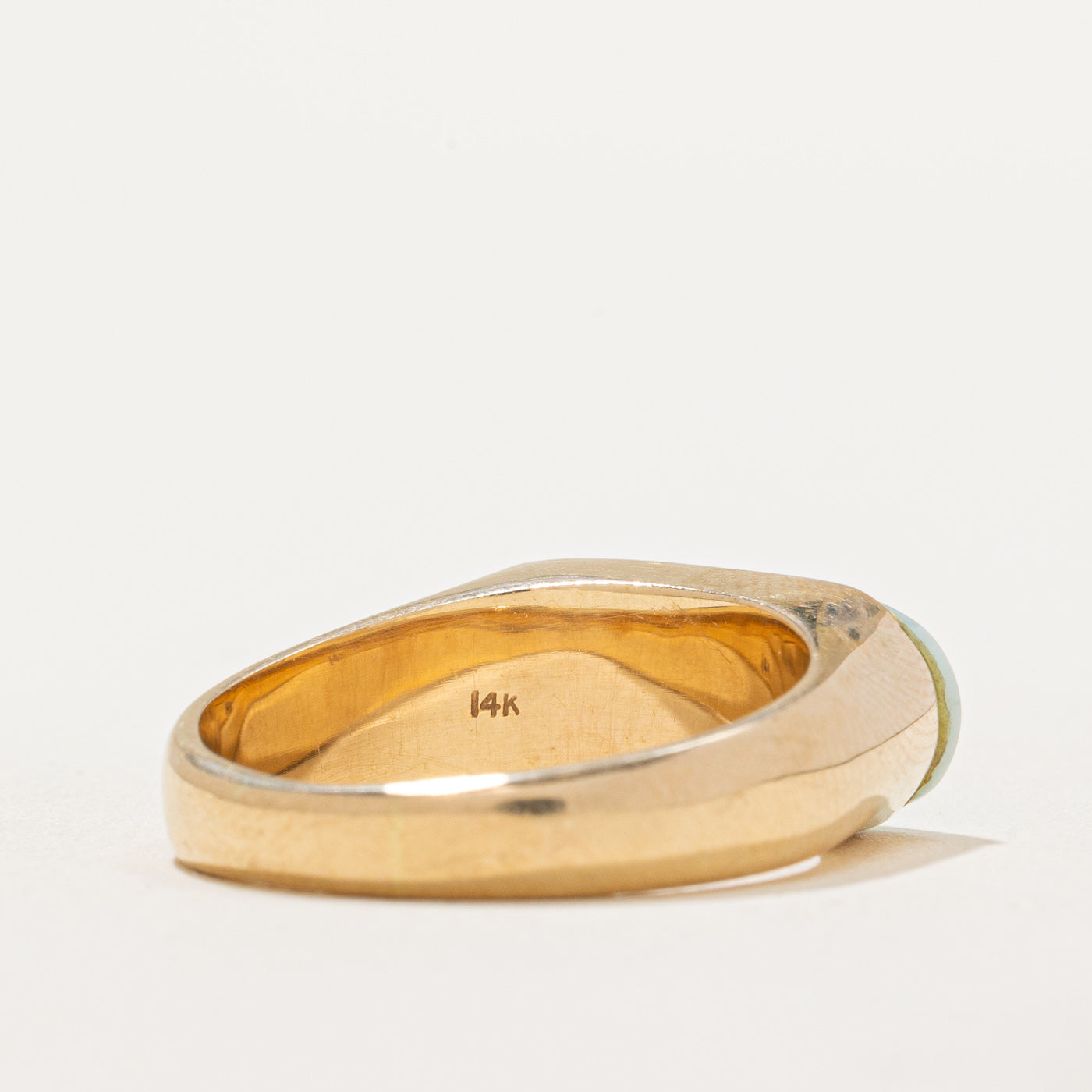 East West Cabochon Jade Ring | 3.80ct | SZ 8.75