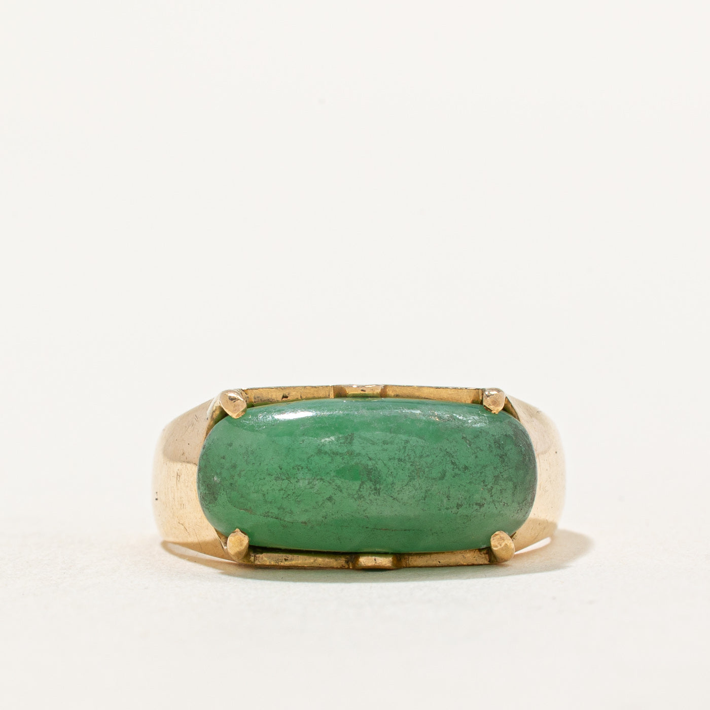 East West Cabochon Jade Cocktail Ring | 4.50ct | SZ 7.75